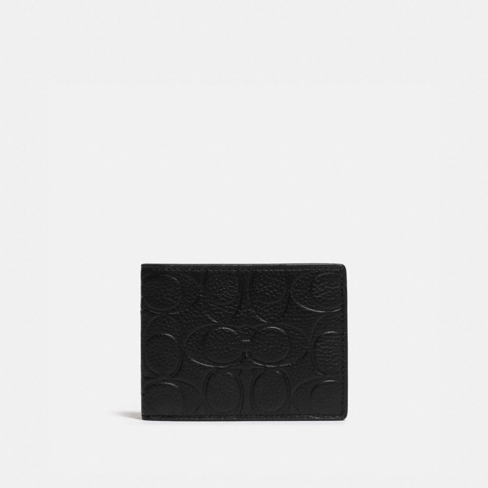 C1234 - Slim Billfold Wallet In Signature Leather Black