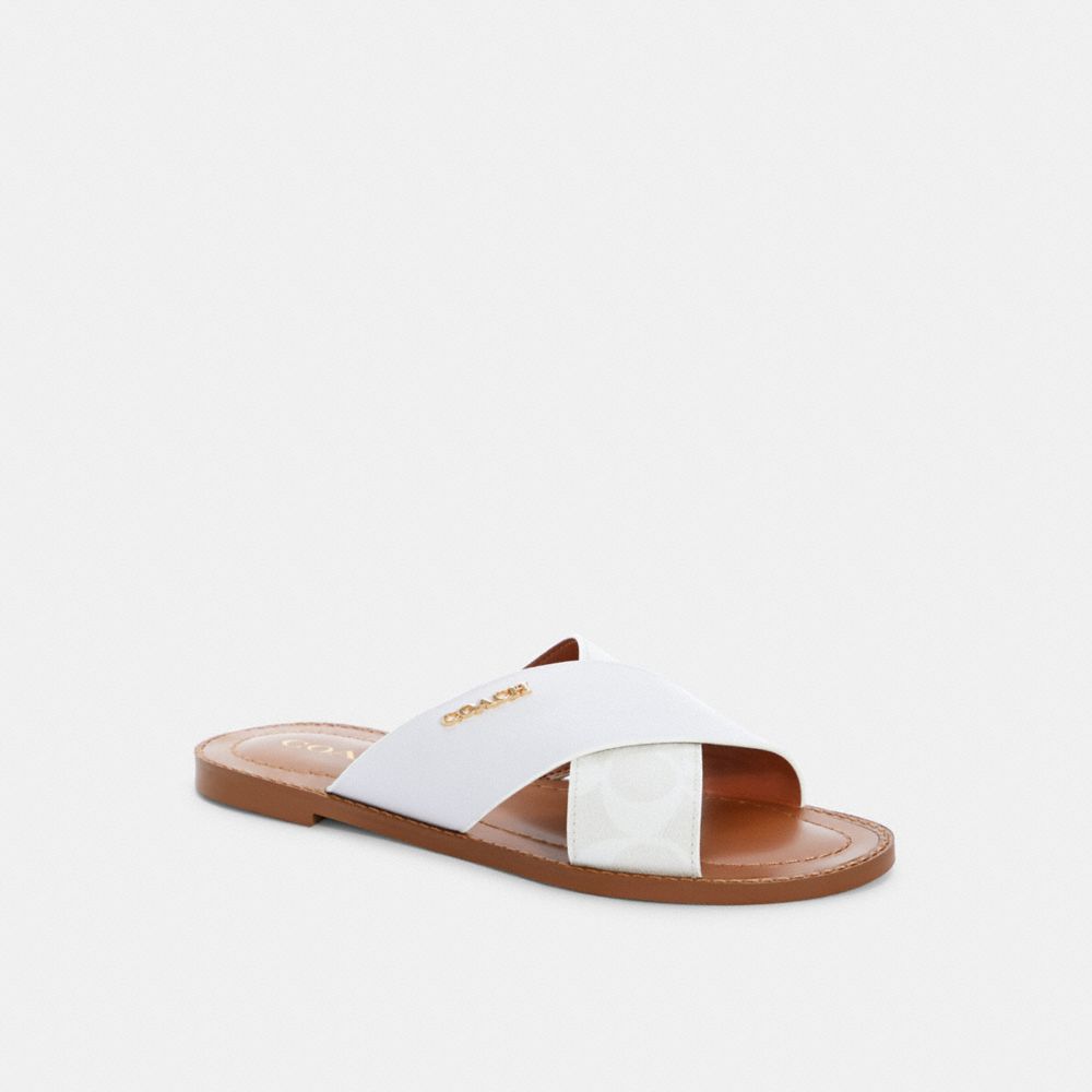 COACH C1276 - HILDA SANDAL IN SIGNATURE CANVAS OPTIC WHITE