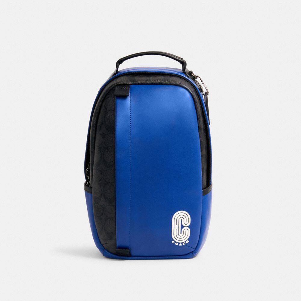 COACH C1329 Edge Pack In Colorblock Signature Canvas QB/SPORT BLUE BLACK