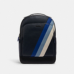 COACH C1364 Graham Backpack With Diagonal Stripe QB/MIDNIGHT/SPORT BLUE MULTI