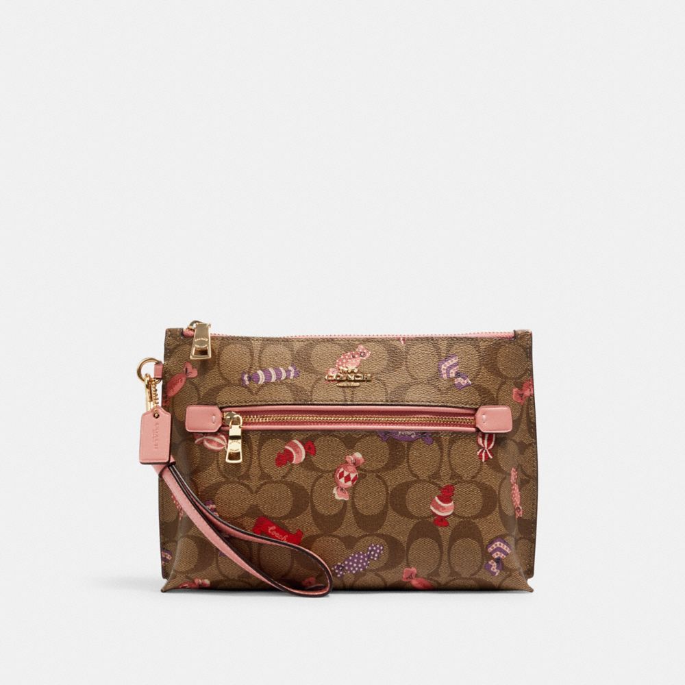 COACH C1392 - ROWAN POUCH IN SIGNATURE CANVAS WITH CANDY PRINT IM/KHAKI MULTI