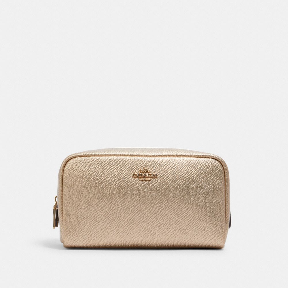 SMALL BOXY COSMETIC CASE - C1409 - IM/METALLIC PALE GOLD