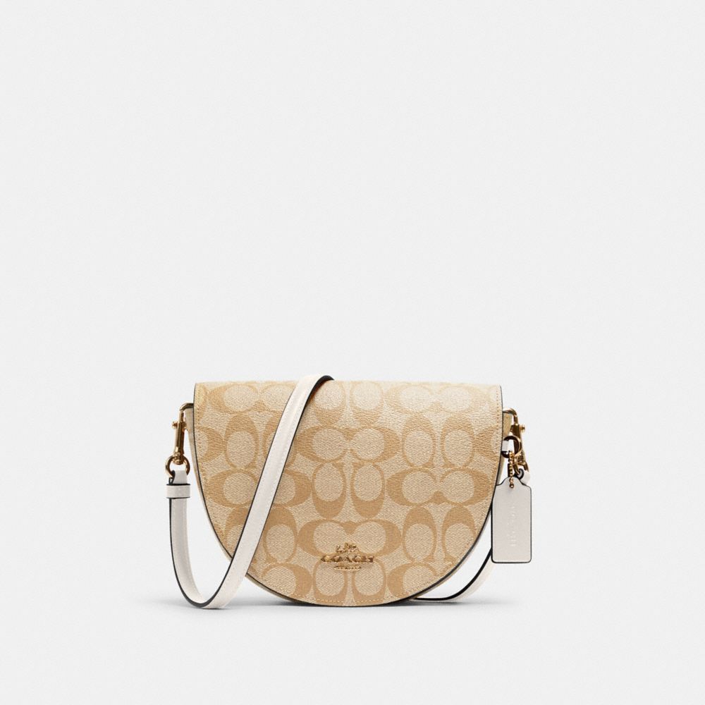 ELLEN CROSSBODY IN SIGNATURE CANVAS - C1430 - IM/LIGHT KHAKI CHALK