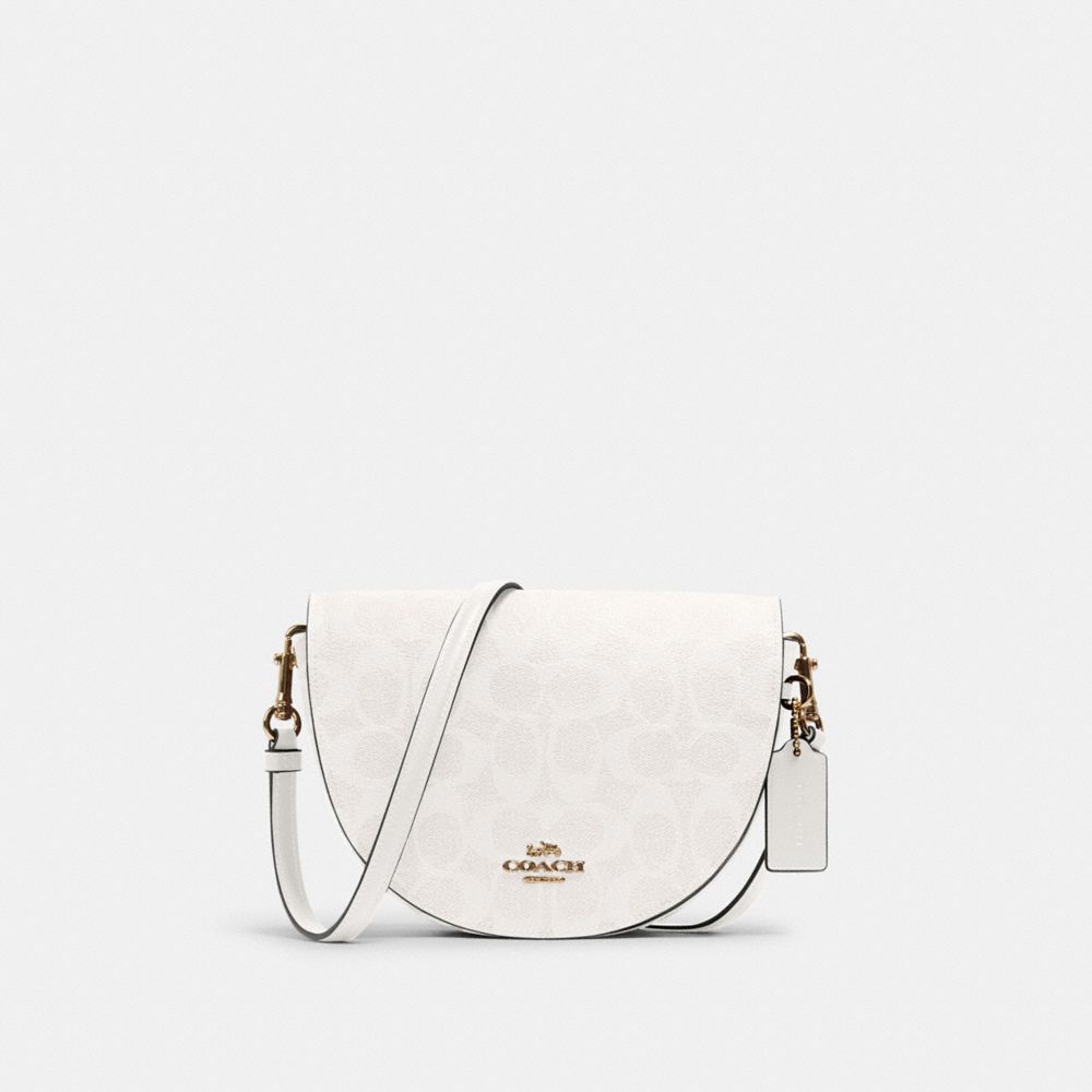 ELLEN CROSSBODY IN SIGNATURE CANVAS - C1430 - IM/CHALK/GLACIERWHITE