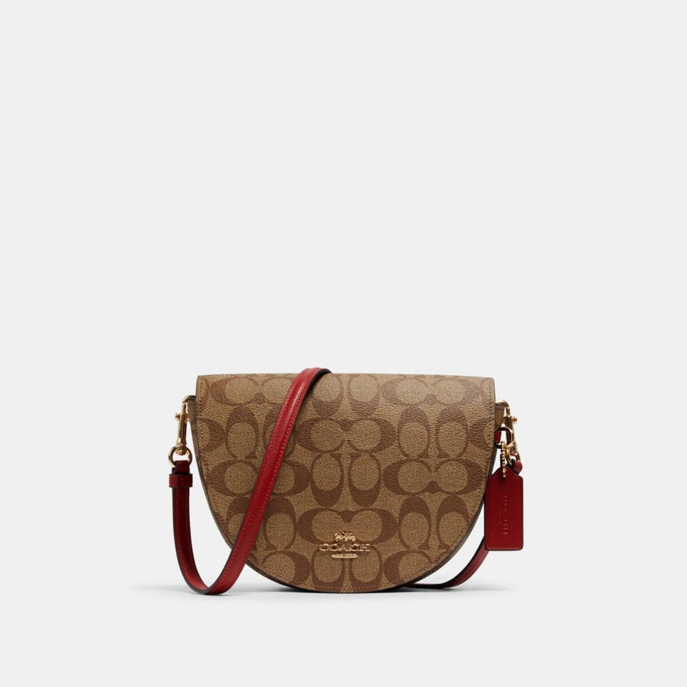 ELLEN CROSSBODY IN SIGNATURE CANVAS - IM/KHAKI/1941 RED - COACH C1430