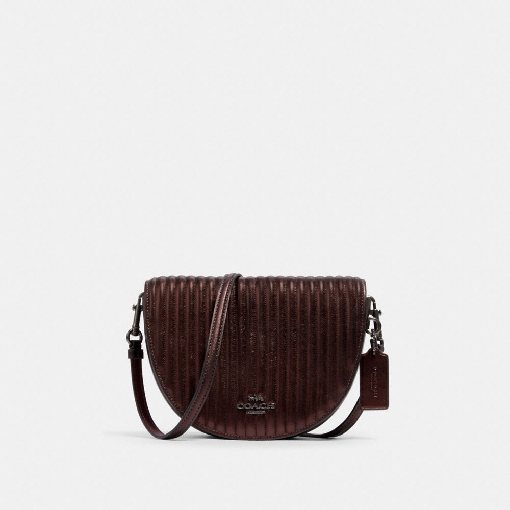 COACH C1431 ELLEN CROSSBODY WITH LINEAR QUILTING QB/METALLIC-CRIMSON