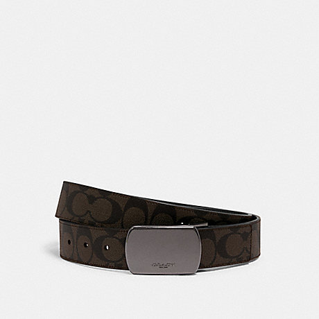 COACH BOXED SIGNATURE AND HARNESS BUCKLE CUT-TO-SIZE REVERSIBLE BELT, 38MM - QB/MAHOGANY/BLACK - C1512