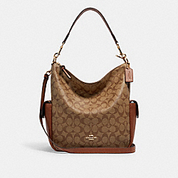 PENNIE SHOULDER BAG IN SIGNATURE CANVAS - IM/KHAKI REDWOOD - COACH C1523