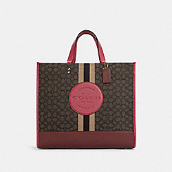 COACH C1548 Dempsey Tote 40 In Signature Jacquard With Stripe And Coach Patch GOLD/BROWN STRAWBERRY HAZE