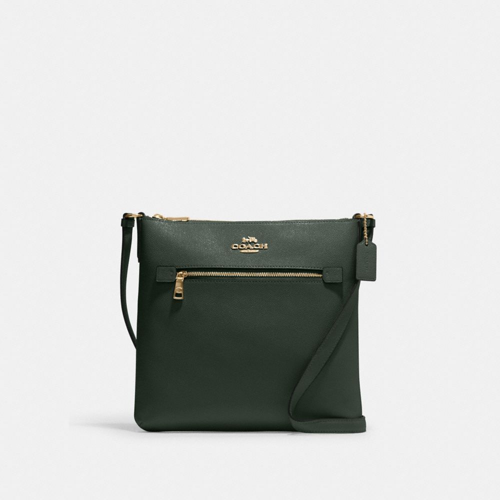 COACH C1556 Rowan File Bag Gold/Amazon Green