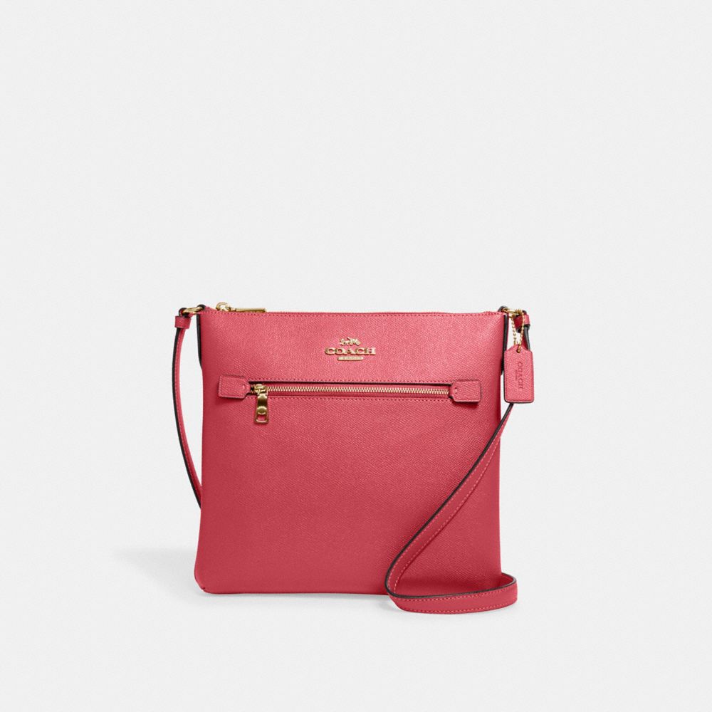 COACH C1556 - Rowan File Bag GOLD/STRAWBERRY HAZE