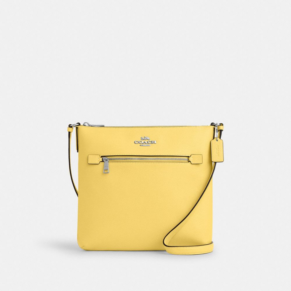 COACH C1556 Rowan File Bag SILVER/RETRO YELLOW