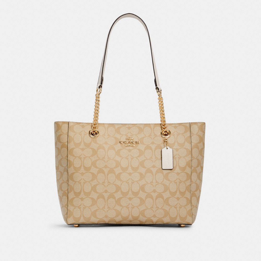 COACH C1565 MARLIE TOTE IN SIGNATURE CANVAS IM/LIGHT-KHAKI-CHALK