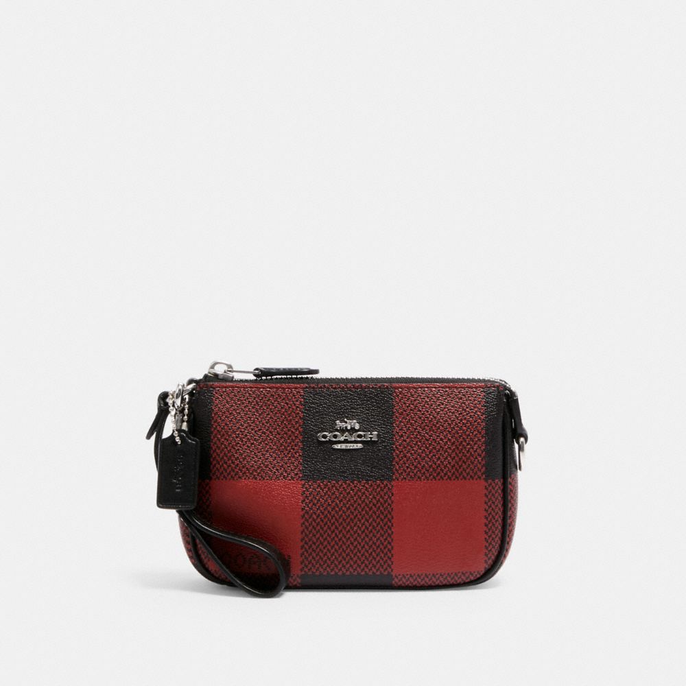 COACH NOLITA 15 WITH BUFFALO PLAID PRINT - SV/BLACK/1941 RED MULTI - C1580