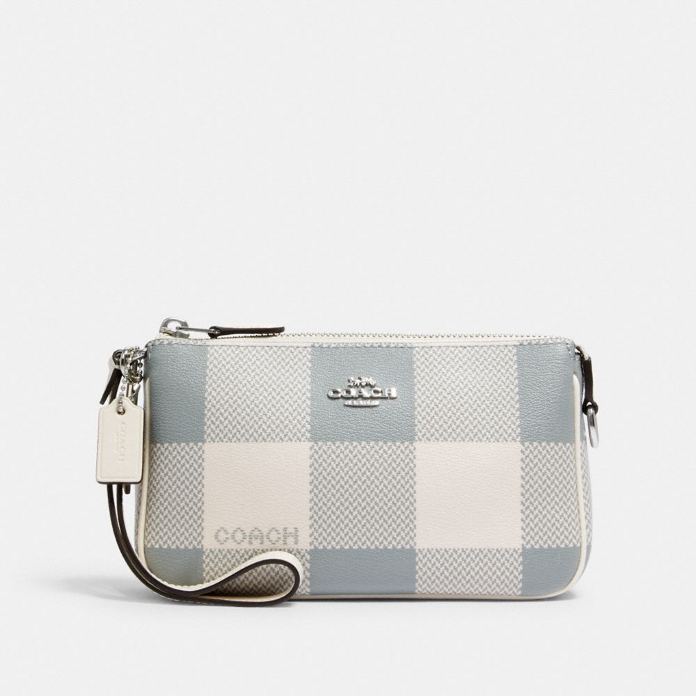 COACH NOLITA 19 WITH BUFFALO PLAID PRINT - SV/CHALK MULTI - C1583