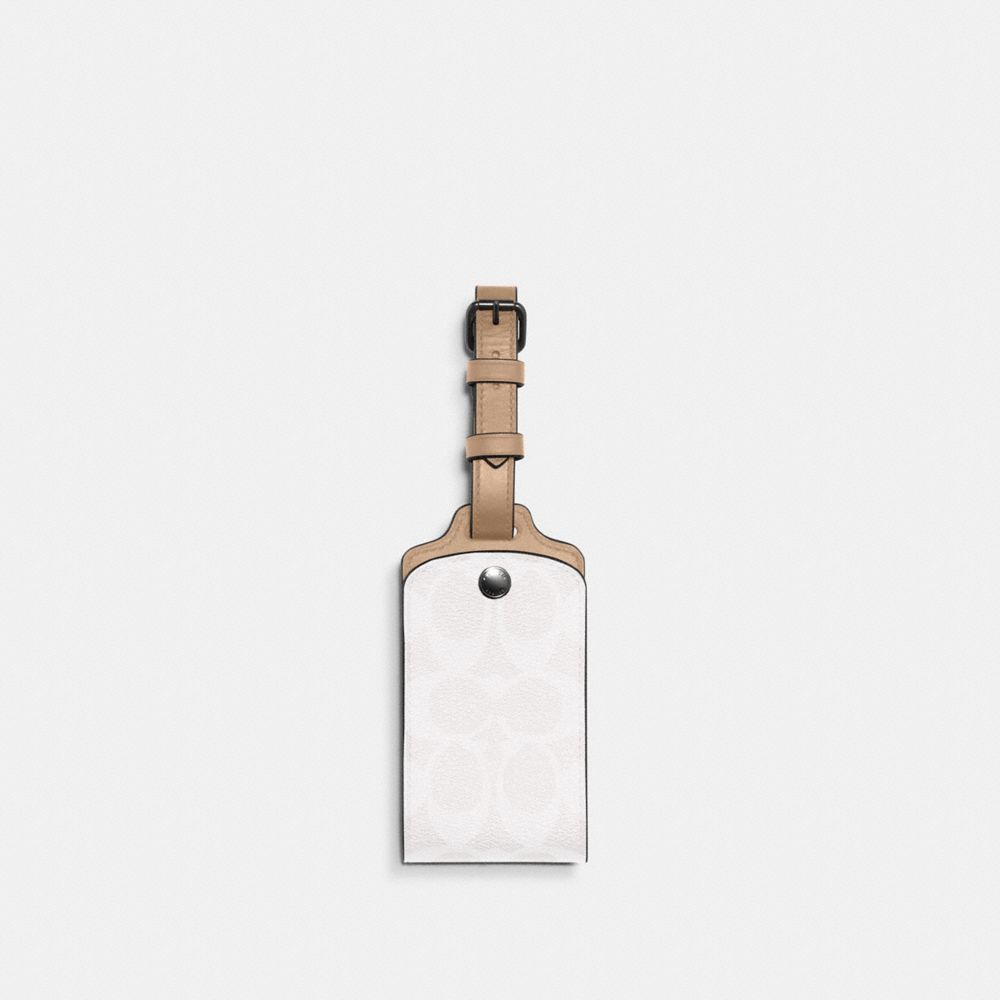 COACH C1614 - LUGGAGE TAG IN SIGNATURE CANVAS QB/CHALK