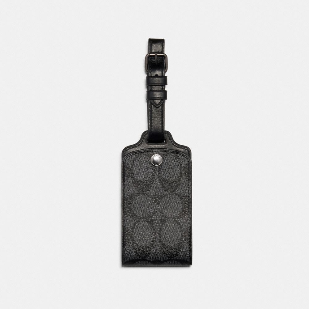 LUGGAGE TAG IN SIGNATURE CANVAS - C1614 - QB/CHARCOAL