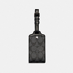 COACH Luggage Tag In Signature Canvas - GUNMETAL/CHARCOAL - C1614