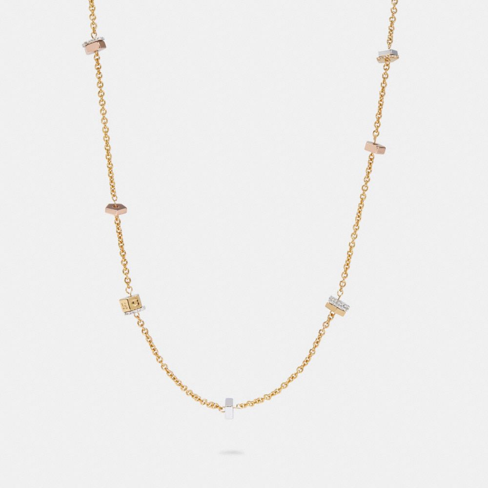 TRI COLOR STATION NECKLACE - SV/MULTI - COACH C1628