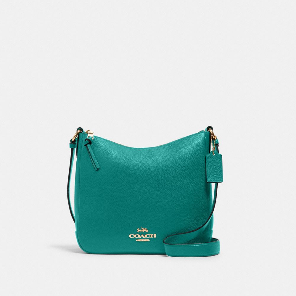 COACH C1648 Ellie File Bag GOLD/BRIGHT JADE