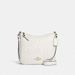 COACH C1649 Ellie File Bag In Signature Canvas GOLD/CHALK/GLACIERWHITE