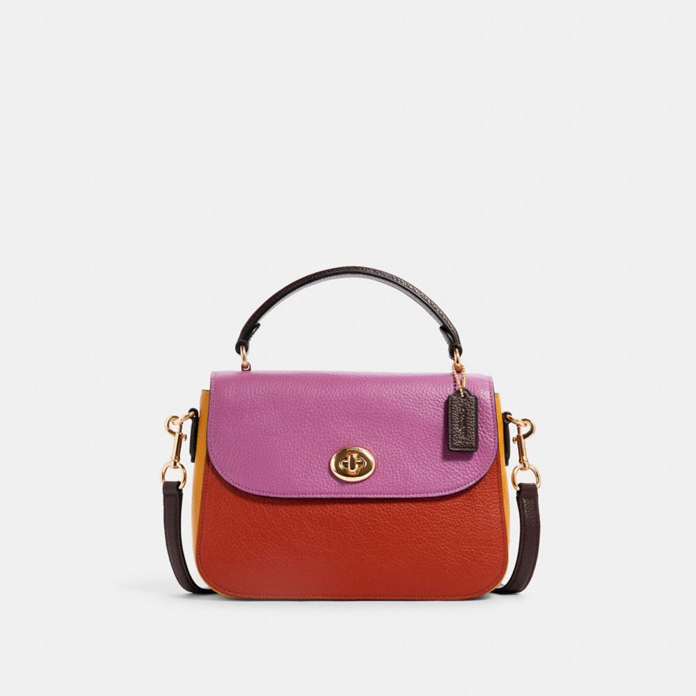 COACH C1650 MARLIE TOP HANDLE SATCHEL IN COLORBLOCK IM/TERRACOTTA/YELLOW-MULTI