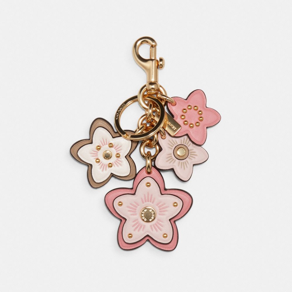 COACH C1687 WILDFLOWER CLUSTER BAG CHARM IM/PALE-PINK-MULTI