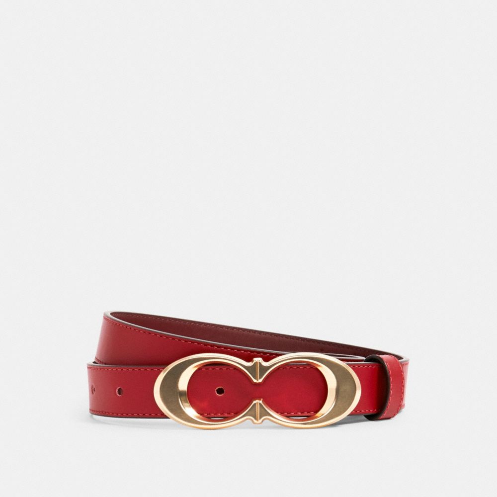 COACH SIGNATURE BUCKLE BELT, 25MM - IM/1941 RED - C1725