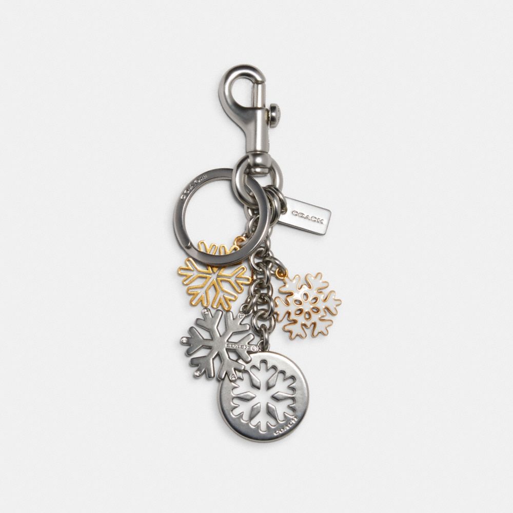 SNOWFLAKE CLUSTER BAG CHARM - C1742 - SILVER MULTI