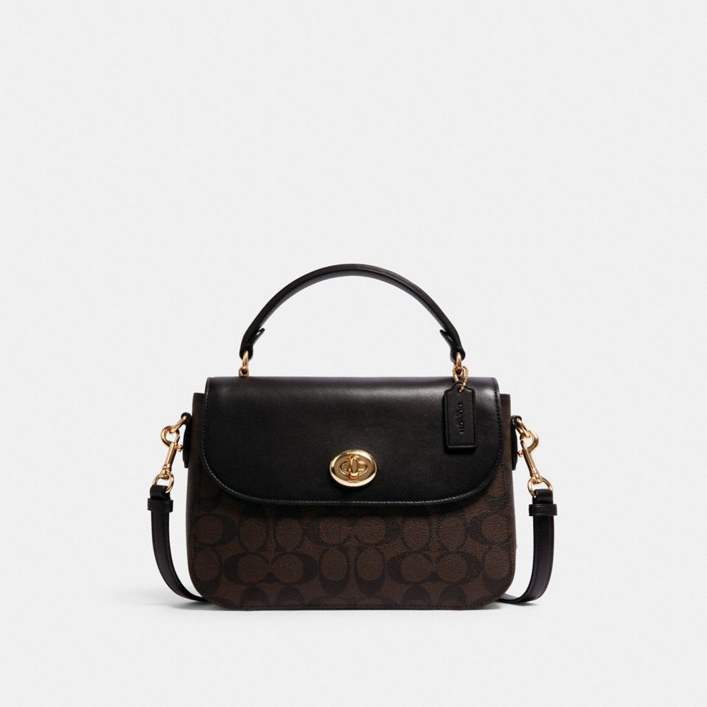 MARLIE TOP HANDLE SATCHEL IN SIGNATURE CANVAS - IM/BROWN BLACK - COACH C1765