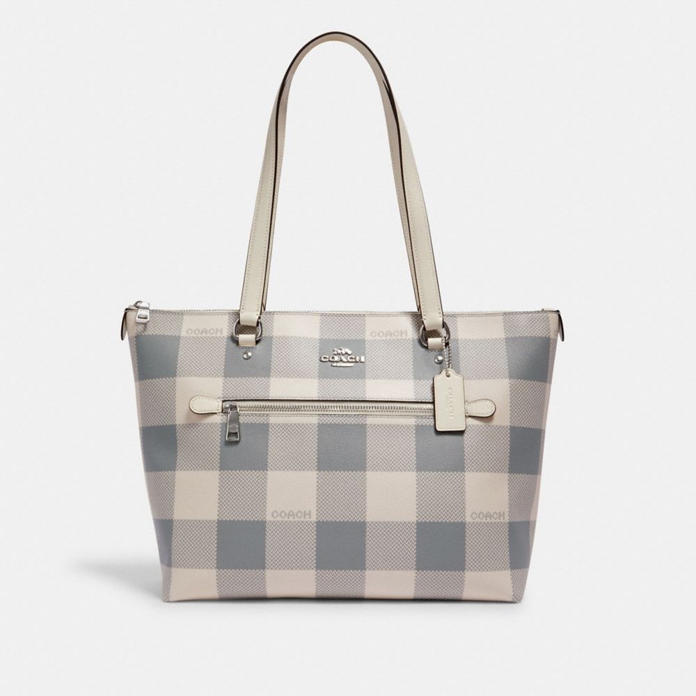 COACH C1773 - GALLERY TOTE WITH BUFFALO PLAID PRINT SV/CHALK MULTI