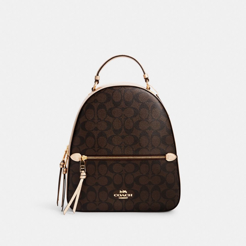 JORDYN BACKPACK IN SIGNATURE CANVAS - IM/BROWN/METALLIC PALE GOLD - COACH C1805