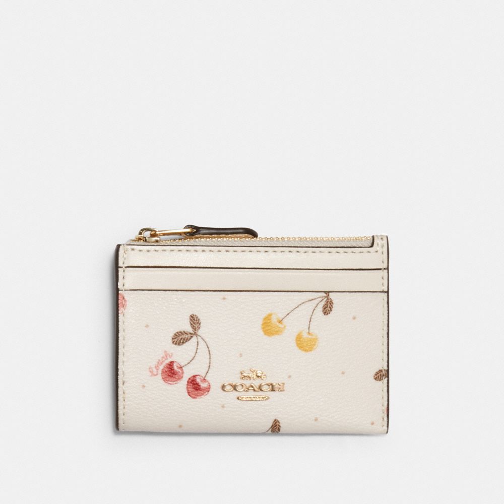 MINI SKINNY ID CASE WITH PAINTED CHERRY PRINT - C1897 - IM/CHALK MULTI