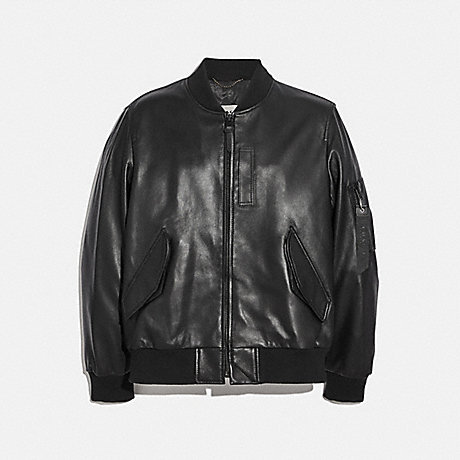 COACH C1960 Leather Ma 1 Jacket Black