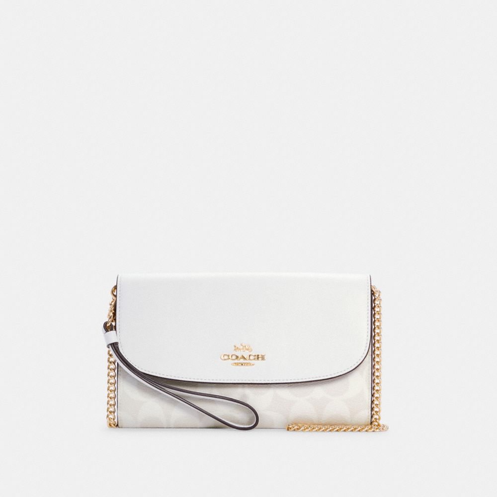 COACH C1996 Gemma Clutch Crossbody In Signature Canvas IM/CHALK/GLACIERWHITE