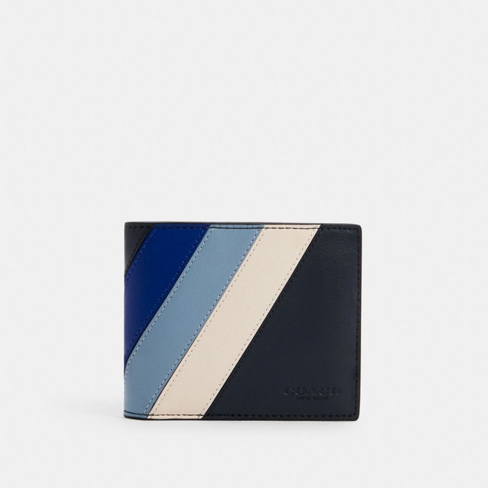 COACH C2026 3-in-1 Wallet With Diagonal Stripe QB/MIDNIGHT/SPORT BLUE MULTI