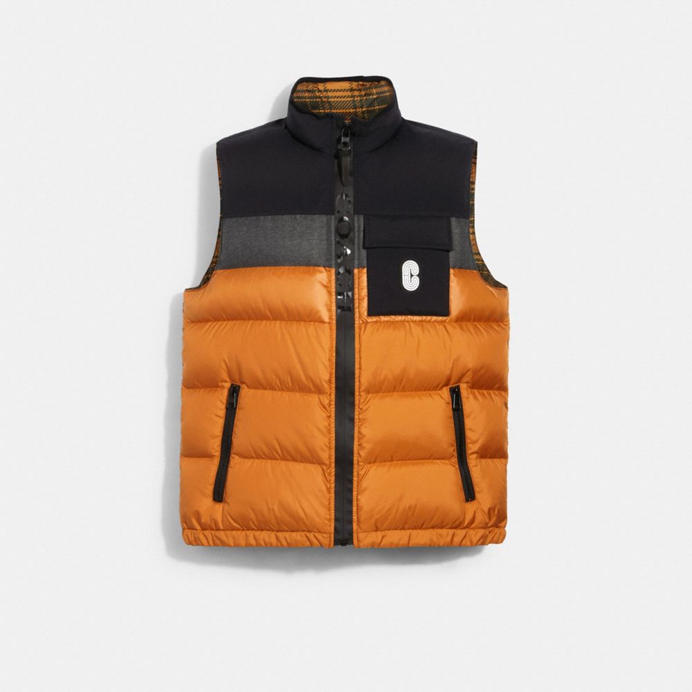 COACH C2131 DOWN VEST GINGER / GINGER CHECK