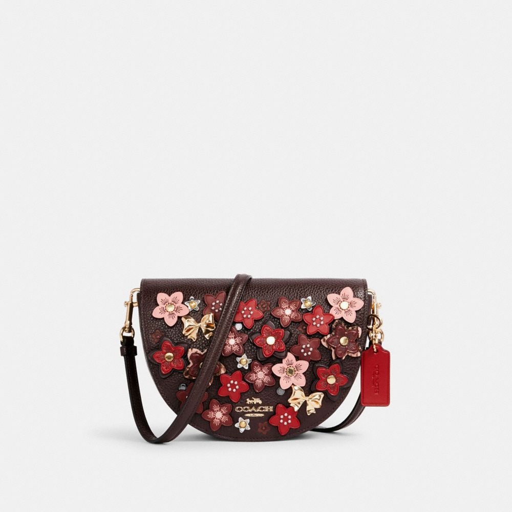 ELLEN CROSSBODY WITH DAISY APPLIQUE - C2176 - IM/OXBLOOD/1941 RED MULTI