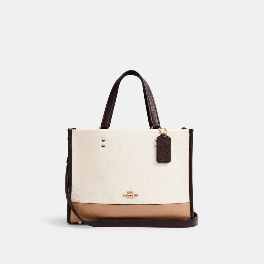 DEMPSEY CARRYALL IN COLORBLOCK SIGNATURE CANVAS - IM/LIGHT KHAKI MULTI - COACH C2182