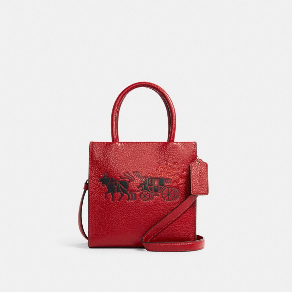 COACH C2184 LUNAR NEW YEAR MINI CALLY CROSSBODY WITH OX AND CARRIAGE IM/1941 RED MULTI