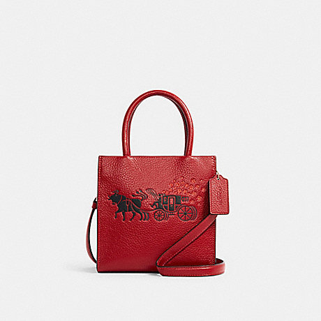 COACH C2184 LUNAR NEW YEAR MINI CALLY CROSSBODY WITH OX AND CARRIAGE IM/1941-RED-MULTI