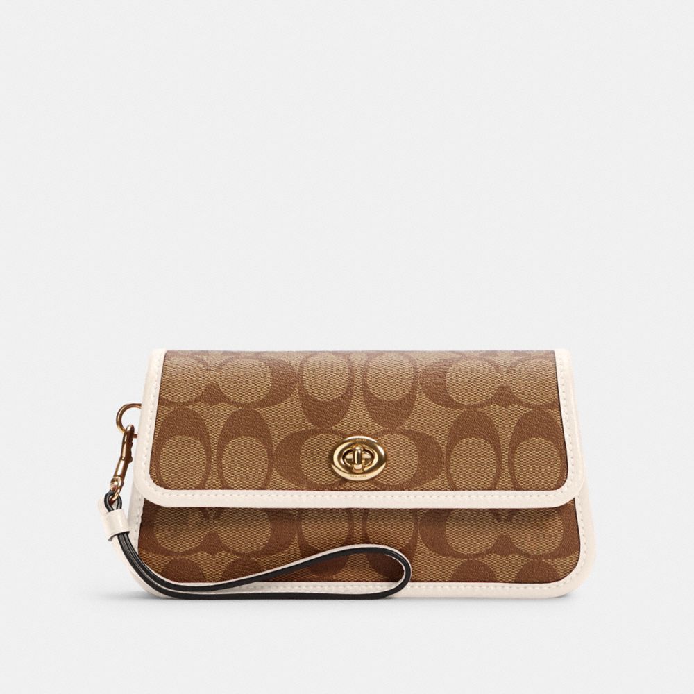 COACH C2299 Coach Originals Wristlet In Signature Canvas IM/KHAKI/CHALK