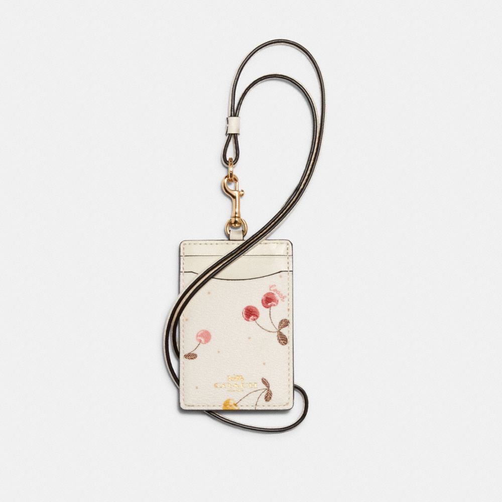 COACH C2385 - ID LANYARD WITH PAINTED CHERRY PRINT IM/CHALK MULTI