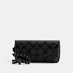 COACH Sunglass Case In Signature Canvas - GUNMETAL/CHARCOAL - C2386