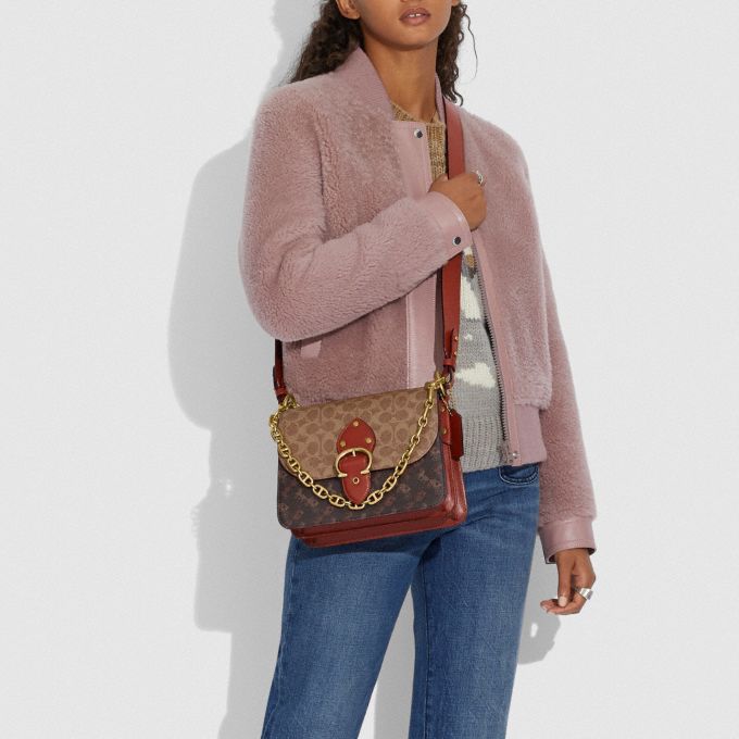 公式 Coach コーチ ビート ショルダー バッグ シグネチャー キャンバス ホース アンド キャリッジ プリント 全てのレディースバッグ