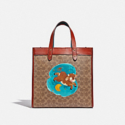 COACH C2447 - Lunar New Year Field Tote In Signature Canvas With Ox BRASS/TAN/RUST