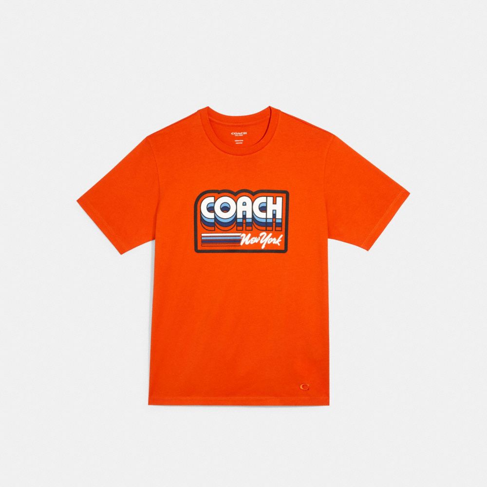 COACH COACH RACER T-SHIRT - ORANGE - C2455