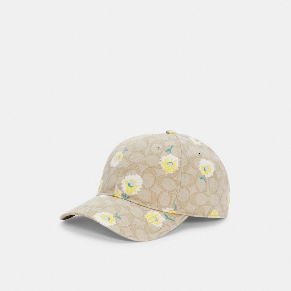 COACH C2494 Hat In Signature Daisy Print LIGHT KHAKI/YELLOW