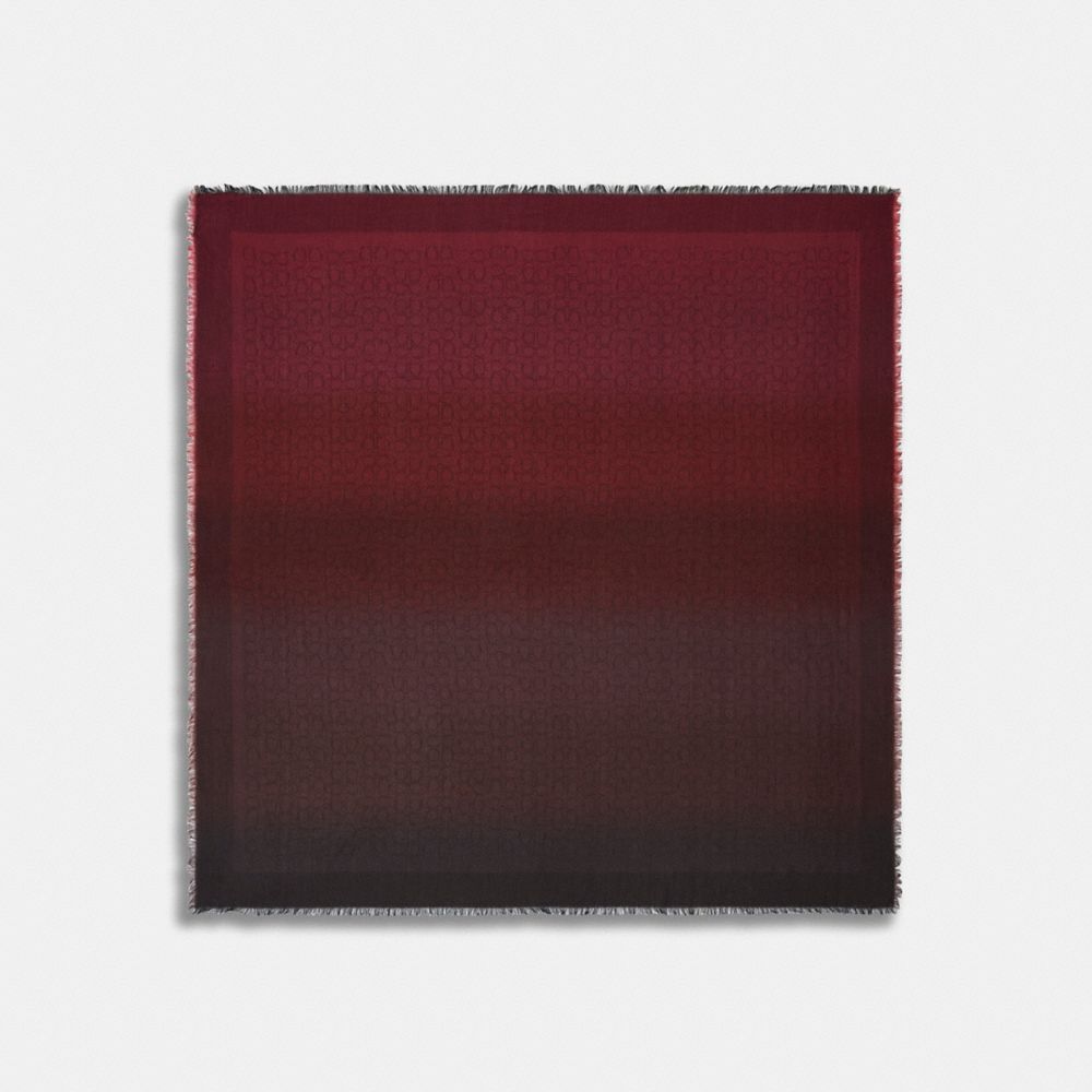 COACH C2499 - Signature Ombre Oversized Square Scarf WINE