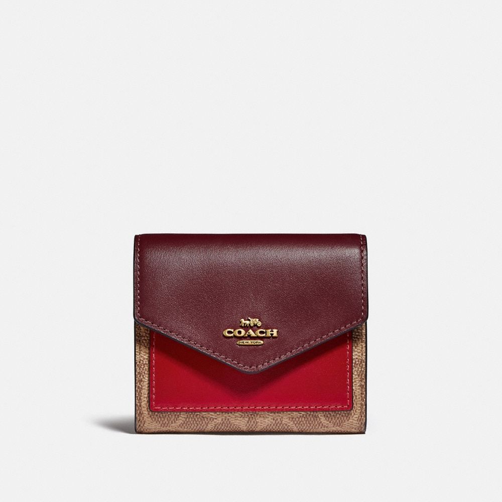 公式 Coach コーチ オンライン限定 ルーナー ニュー イヤー スモール ウォレット カラーブロック シグネチャー キャンバス 財布 革小物